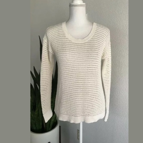 Madewell Sweaters - Madewell Open Knit Hi-Lo Crochet Sweatshirt Size S
